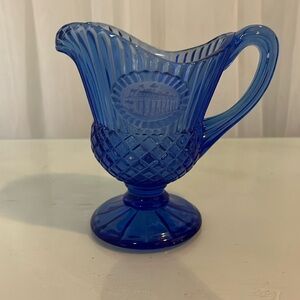 Blue Fostoria Avon Glass Pitcher